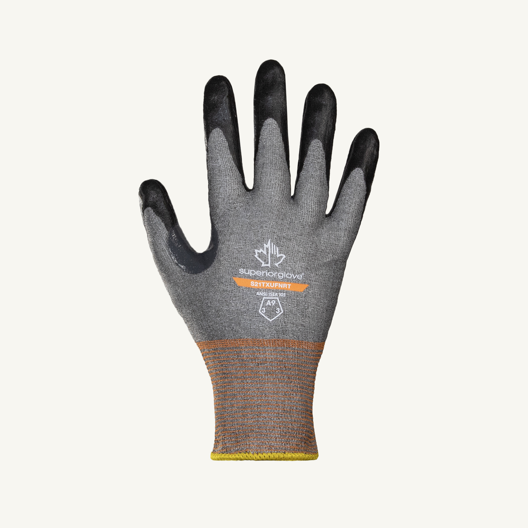 Superior Glove® Dexterity Pro™ S21TXUFNRT Touchscreen Compatible A9 Nitrile Palm Coated Seamless Knit Glove - back of hand